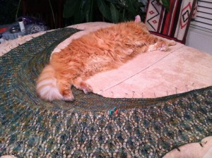 Guarding Lisa's Little Leaves Shawl…...